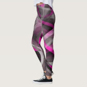 Het Roze en Gray Curves Patter van de Stijlfunctie Leggings (Links)