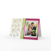 Het roze en Groen dankt u kaardt met Foto