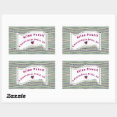 Het roze en Groene  Adres van het Patroon van het  Rechthoekige Sticker (Vel)