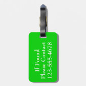 Het roze en Groene Monogram van de Stip Bagagelabel (Achterkant verticaal)