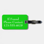 Het roze en Groene Monogram van de Stip Bagagelabel (Achterkant horizontaal)