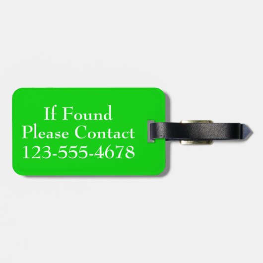 Het roze en Groene Monogram van de Stip Bagagelabel (Achterkant horizontaal)