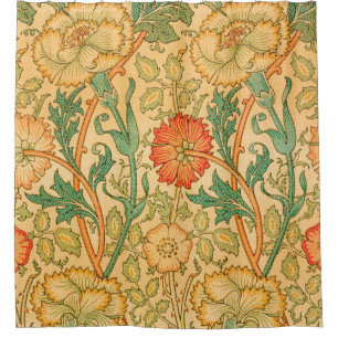 Het roze en nam met William Morris toe Douchegordijn