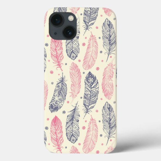 Het roze en Paarse Etnische Patroon van de Veer Case-Mate iPhone Case (Achterkant)