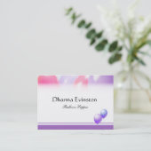 Het roze en Paarse Visitekaartje van Ballons (Staand voorkant)