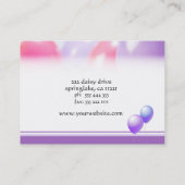 Het roze en Paarse Visitekaartje van Ballons (Achterkant)