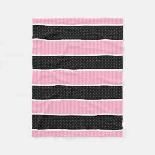 Het roze en Zwarte Patroon van de Strepen van de Fleece Deken