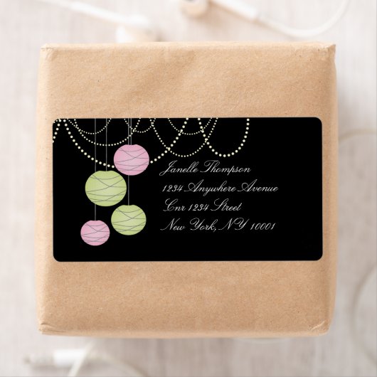 Het roze Etiket van het Adres van het Huwelijk van (Insitu)