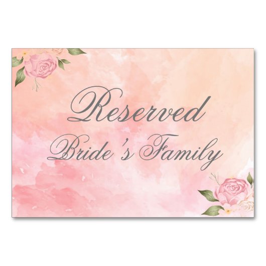 Het roze Floral Blush Waterverf Script Weddenschap Kaart (Achterkant)