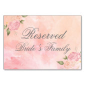 Het roze Floral Blush Waterverf Script Weddenschap Kaart (Voorkant)