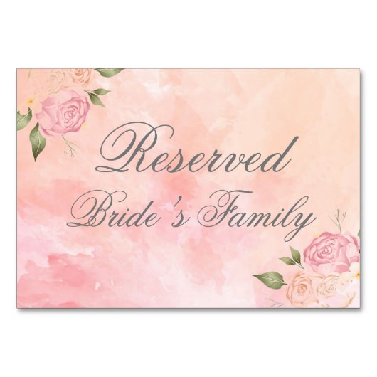 Het roze Floral Blush Waterverf Script Weddenschap Kaart (Voorkant)