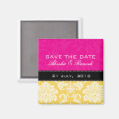 Het roze Gele Damast bewaart de Magneet van de (Voorkant / Achterkant)