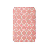 Het Roze Geometrische Patroon Quatrefoil van het Badmat (Voorkant Verticaal)