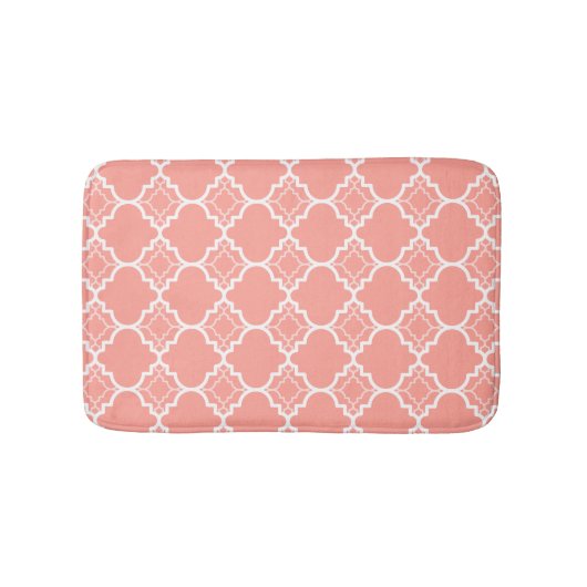 Het Roze Geometrische Patroon Quatrefoil van het Badmat (Voorkant)