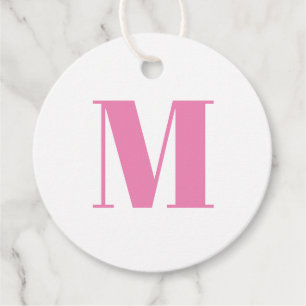 Het roze geschenk van het initiaal monogram aanpas bedankjes labels
