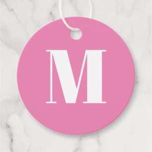 Het roze geschenk van het initiaal monogram aanpas bedankjes labels