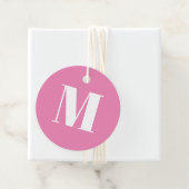 Het roze geschenk van het initiaal monogram aanpas bedankjes labels (In situ)
