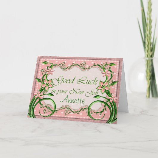 Het Roze Goede Geluk van Polkadot in de Nieuwe Kaart (Voorkant)