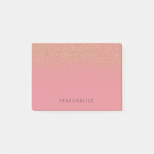 Het roze Goud schittert Post-it® Notes (Voorkant)