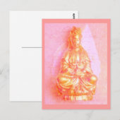 Het roze-gouden briefkaart van Kwan Yin (Voorkant / Achterkant)