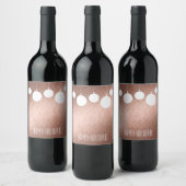 Het roze goudkerstcadeaulabel chic wijn etiket (Flessen)