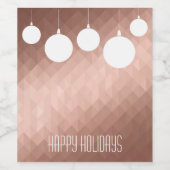 Het roze goudkerstcadeaulabel chic wijn etiket (Enkel label)