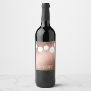 Het roze goudkerstcadeaulabel chic wijn etiket