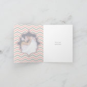 Het roze, grijze huwelijk van de chevronzigzag bedankkaart (Binnen)