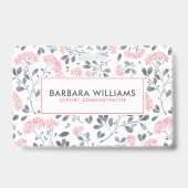 Het roze & Grijze Patroon van de Bloemen van Badge (Achterkant)