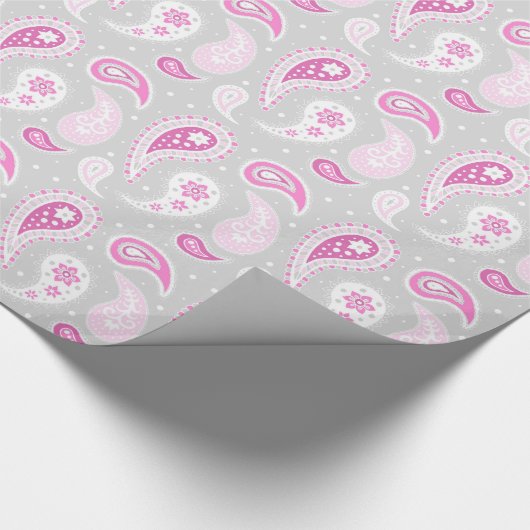 Het roze Grijze Verpakkende Document van het Cadeaupapier (Hoek)