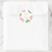 Het roze & Groene Huwelijk van de Dahlia om de Ronde Sticker (Tas)