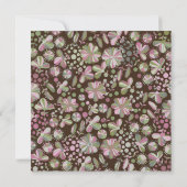 Het roze & Groene Weelderige BloemenBaby shower Kaart (Achterkant)