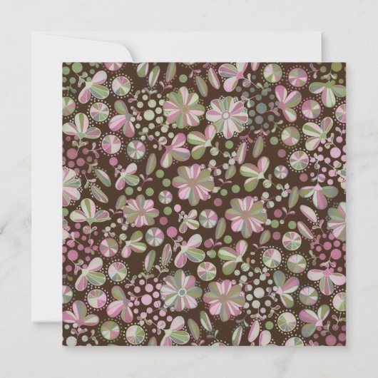 Het roze & Groene Weelderige BloemenBaby shower Kaart (Achterkant)