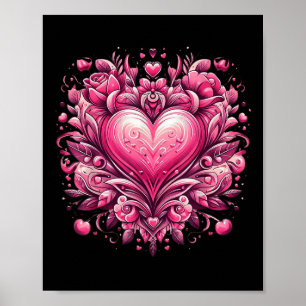 Het roze hart is het symbool van liefde voor de Va Poster
