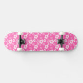 Het roze Hawaiiaanse Patroon van Honu van de Skateboard (Horizontaal)