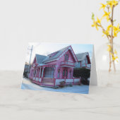 Het Roze Huis in Snow - Martha's wijntuin Kaart (Gele Bloem)