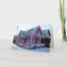 Het Roze Huis in Snow - Martha's wijntuin