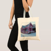 Het Roze Huis in Snow - Martha's wijntuin Tote Bag (Voorkant (product))