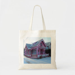 Het Roze Huis in Snow - Martha's wijntuin Tote Bag