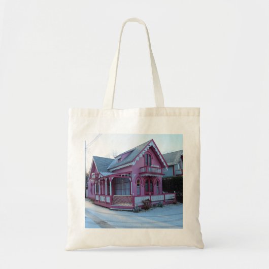 Het Roze Huis in Snow - Martha's wijntuin Tote Bag (Voorkant)