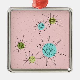 Het roze Iconische AtoomOrnament van Kerstmis Metalen Ornament