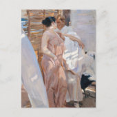 Het roze kleed, na het bad | Joaquín Sorolla Briefkaart (Voorkant)