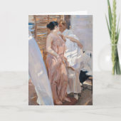 Het roze kleed, na het bad | Joaquín Sorolla Kaart (Voorkant)