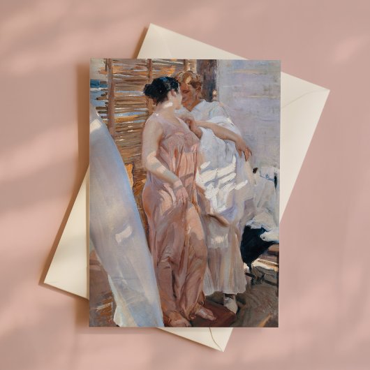 Het roze kleed, na het bad | Joaquín Sorolla Kaart