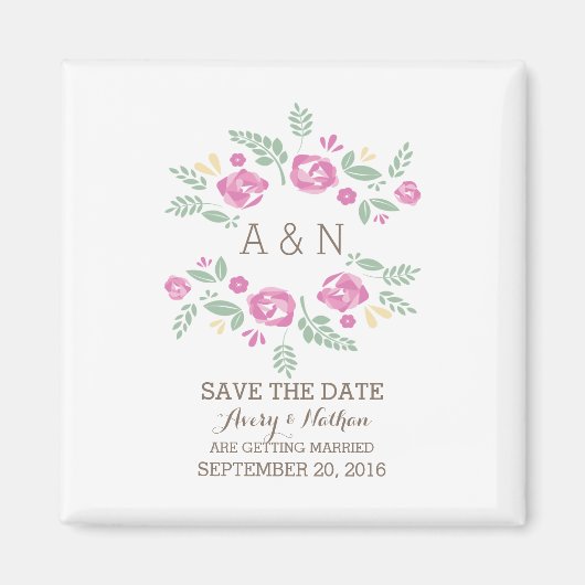 Het roze Kloof van het Land sparen de Datum Magnet (Voorkant)