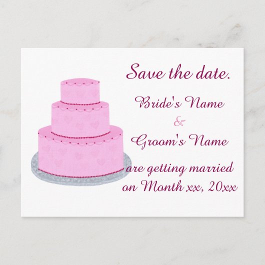 Het roze Kokje van de Weddenschap Harten sparen de Aankondigingskaart (Voorkant)