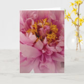 Het roze Lege Wenskaart van de Bloem van de Pioen Kaart (Gele Bloem)