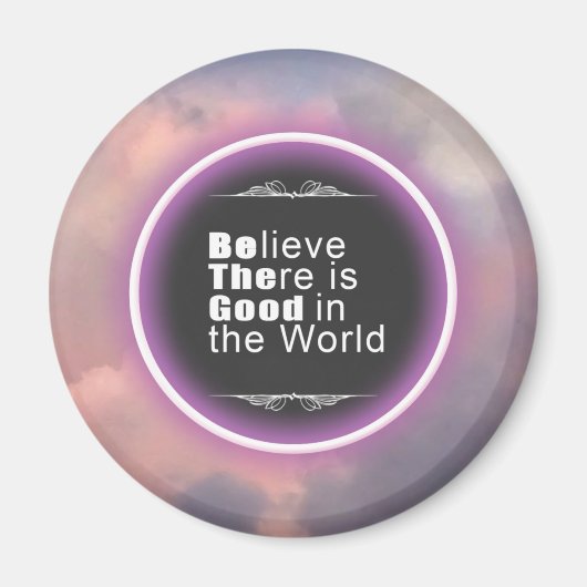 Het roze Lichte Bericht van de Ring van de Wolk Ma Magneet (Voorkant)