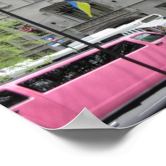 Het Roze Limo-Poster Poster (Hoek)