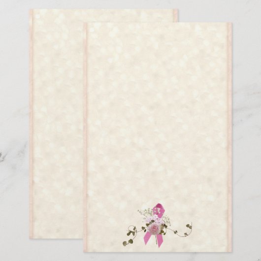 Het roze lint briefpapier (Voorkant / Achterkant)